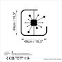 Wallity Reloj de Pared Decorativo Cuadrado de Metal Negro